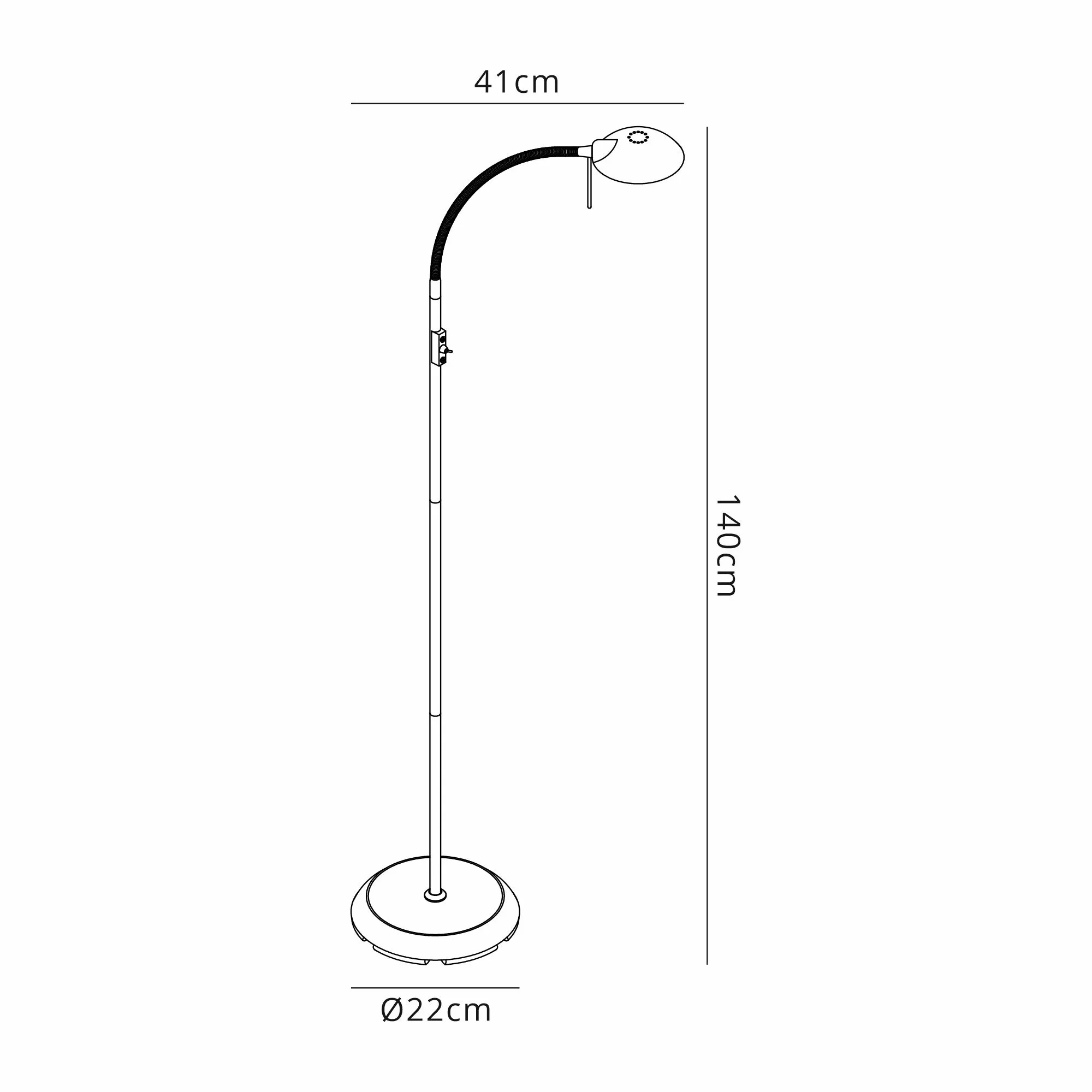 Bamberg 140cm Switched Floor Lamp 1 Light Gold D0796  Deco Bamberg